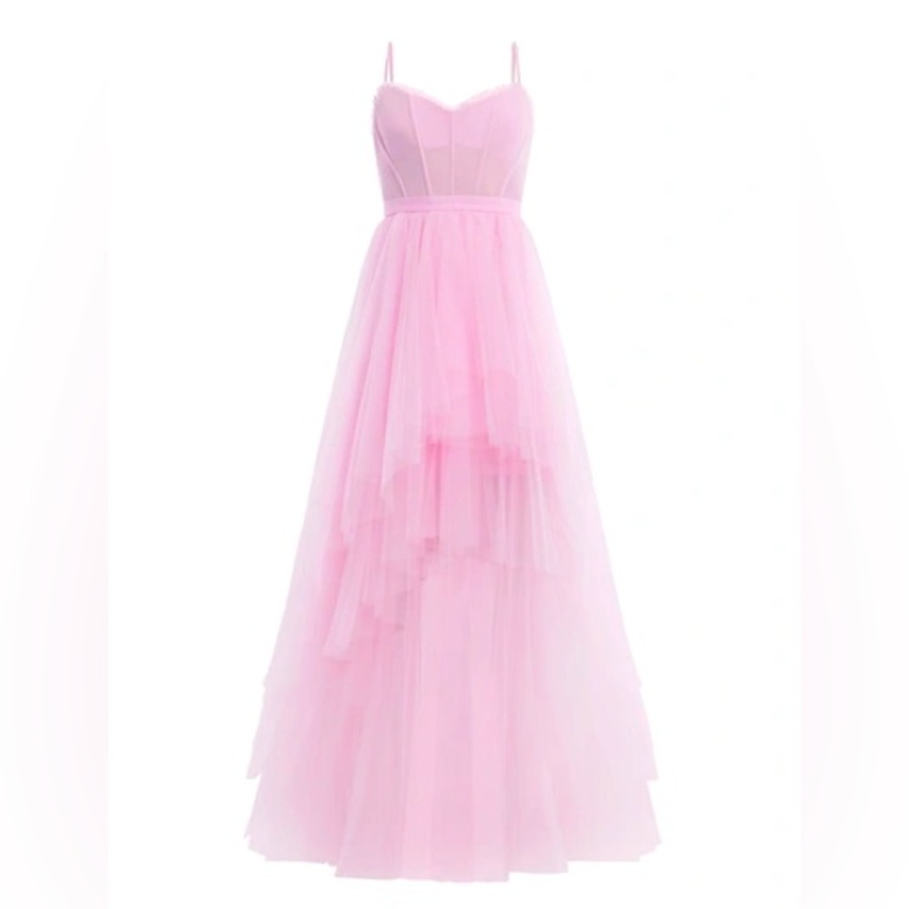 BCBG Corset Tier Katherine Gown in Pink Rose
